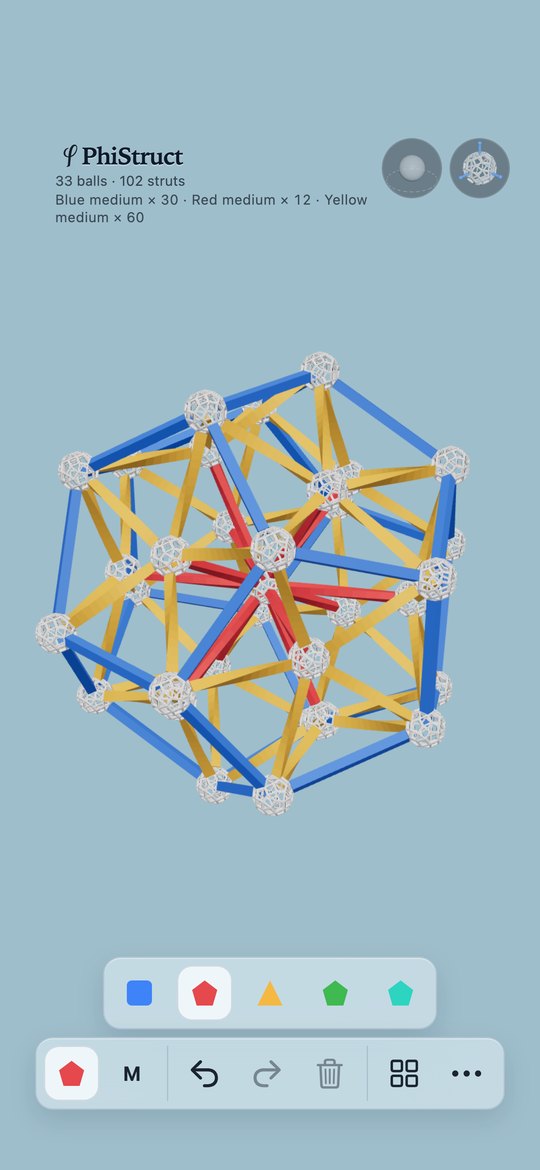Kepler star with the five strut-color picker open