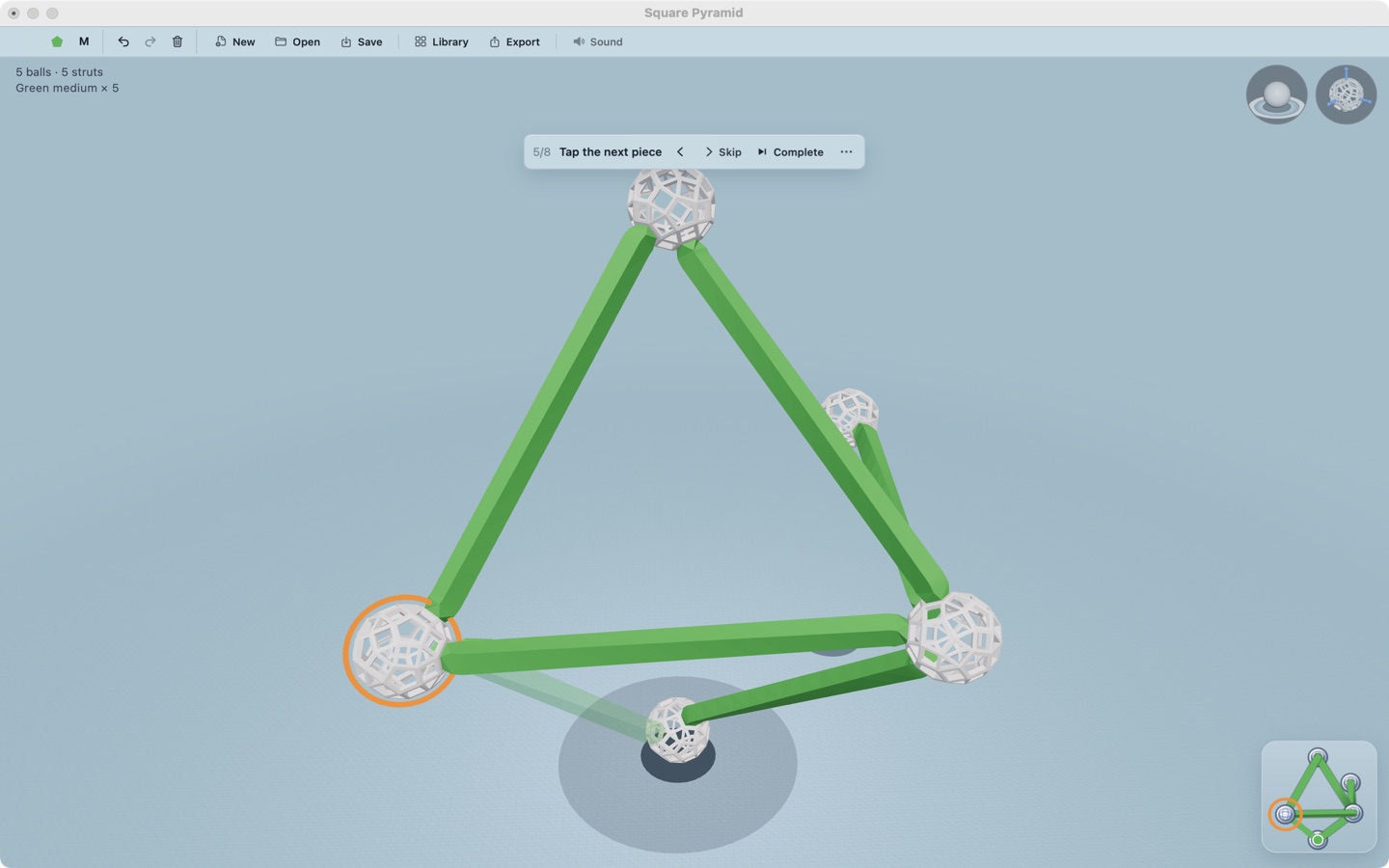 Guided Square Pyramid on Mac at step 5 of 8